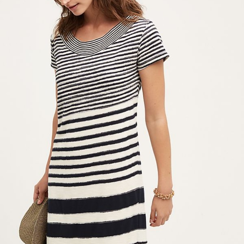Maeve Haven Striped Shift Sweater Dress - Medium